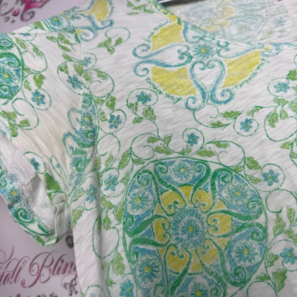 Fresh produce top asymmetrical fairy hem bottom paisley boho neon blue green - Picture 12 of 12